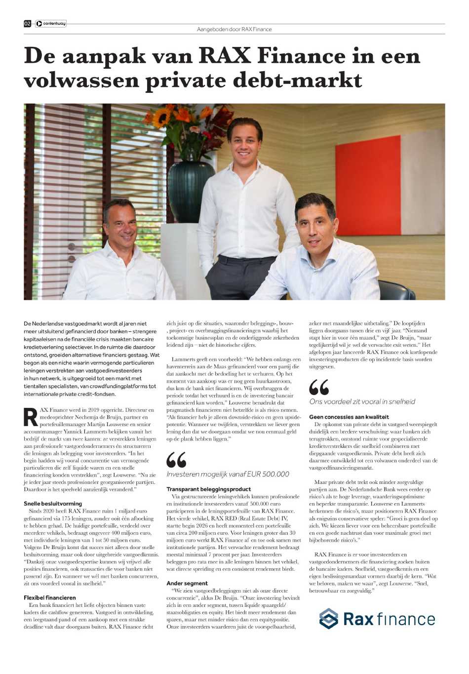 RAX Finance in FD